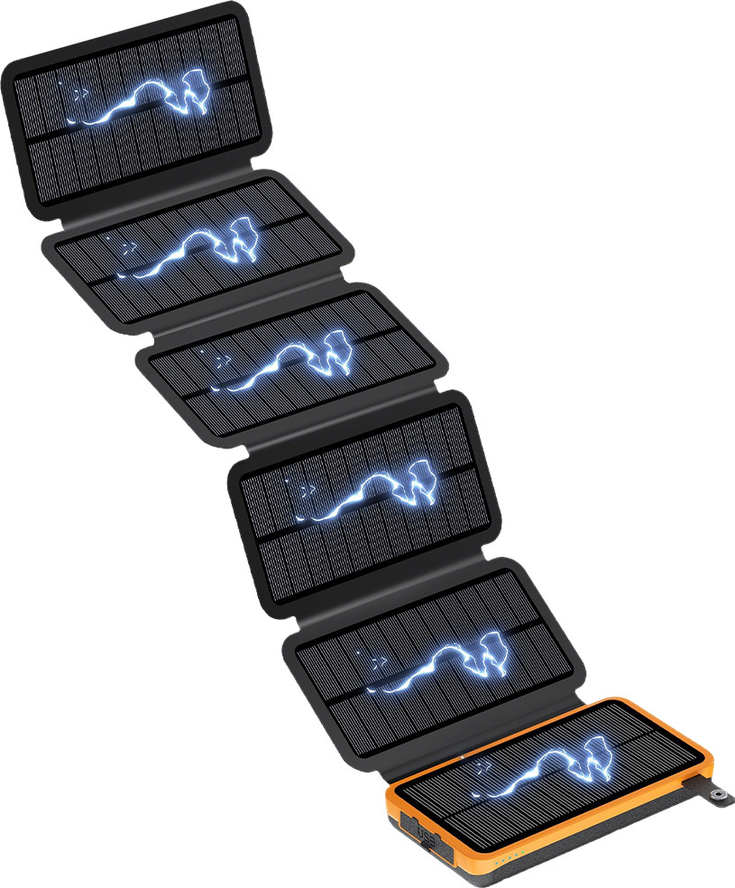 46800mAh Portable 6 Solar Panel Folding Power Bank Outdoor Camping Phone Charger