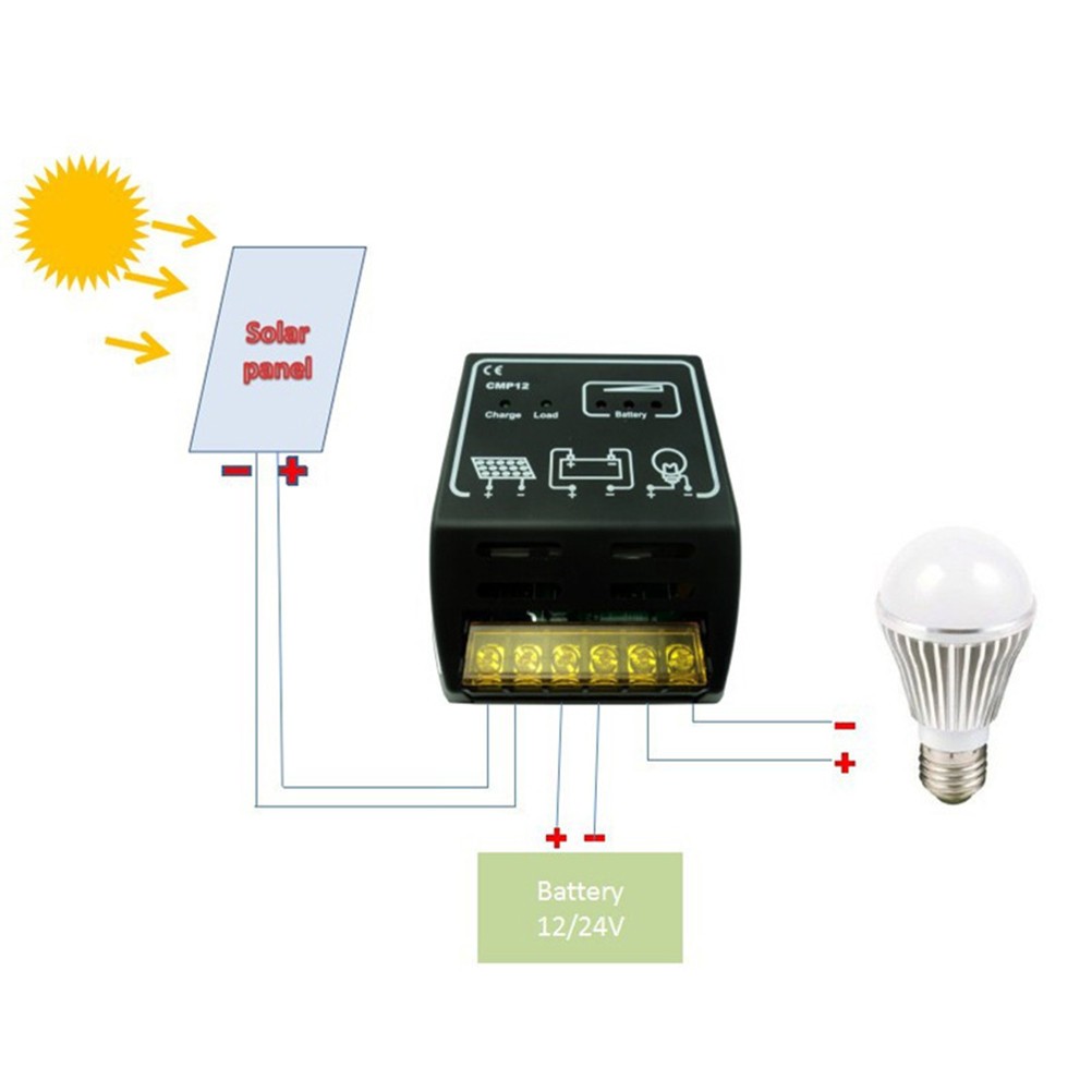 12 V Solar Light Controller Photovoltaic Voltage Regulator 10 Amp Charge 12v