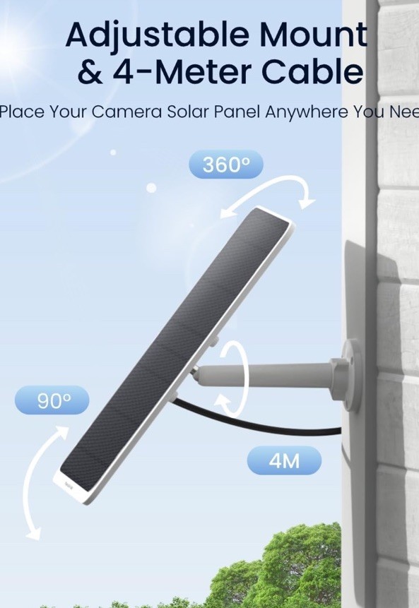 Reolink 12W Solar Panel White, Non Stop Solar Power Supply