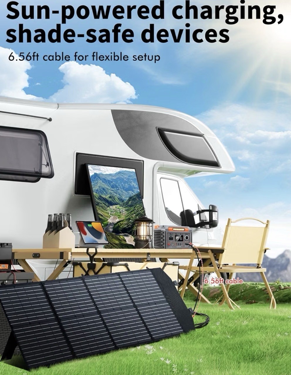 100W Portable Solar Panel, Foldable Solar Panel with QC3.0 & PD, Waterproof