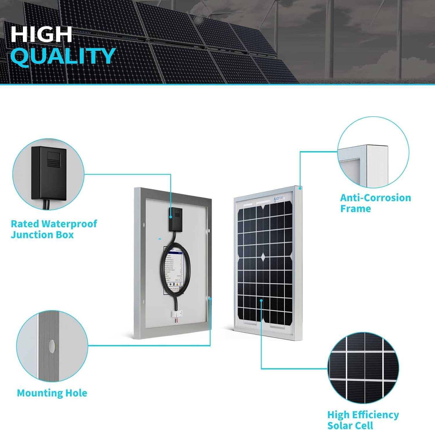 5W-Solar-Battery-Trickle-Charger-Maintainer 12V-Solar-Panel -Charger Waterpro…