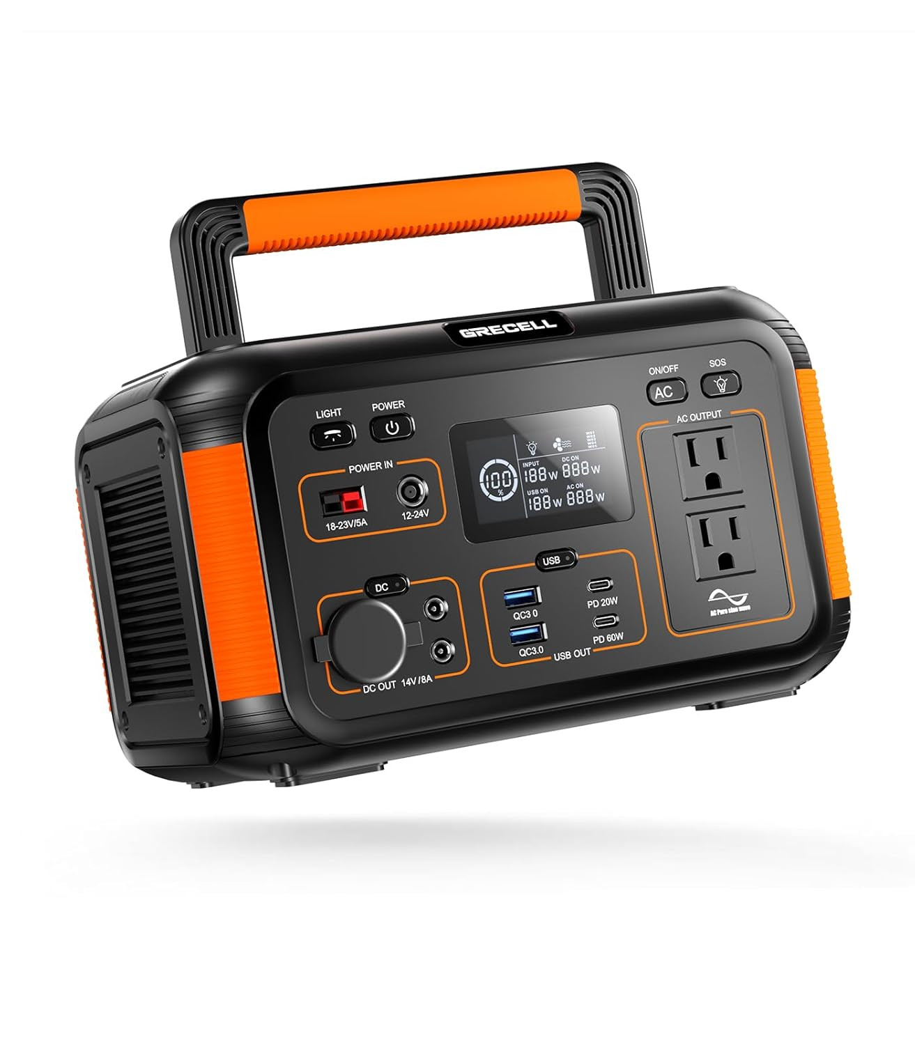 500W Portable Power Station, 519.48Wh Outdoor Solar Generator, 10-Port Powerhous