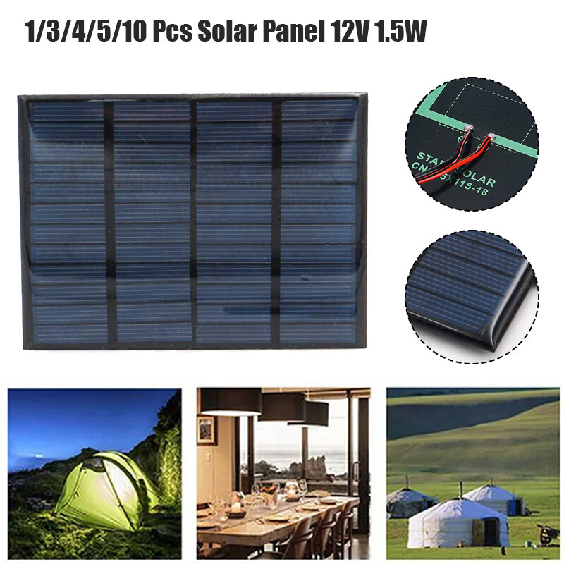 1/3/4/5/10 Pcs 1.5W 12V Solar Panel Board Small Cell DIY Module Battery Charger