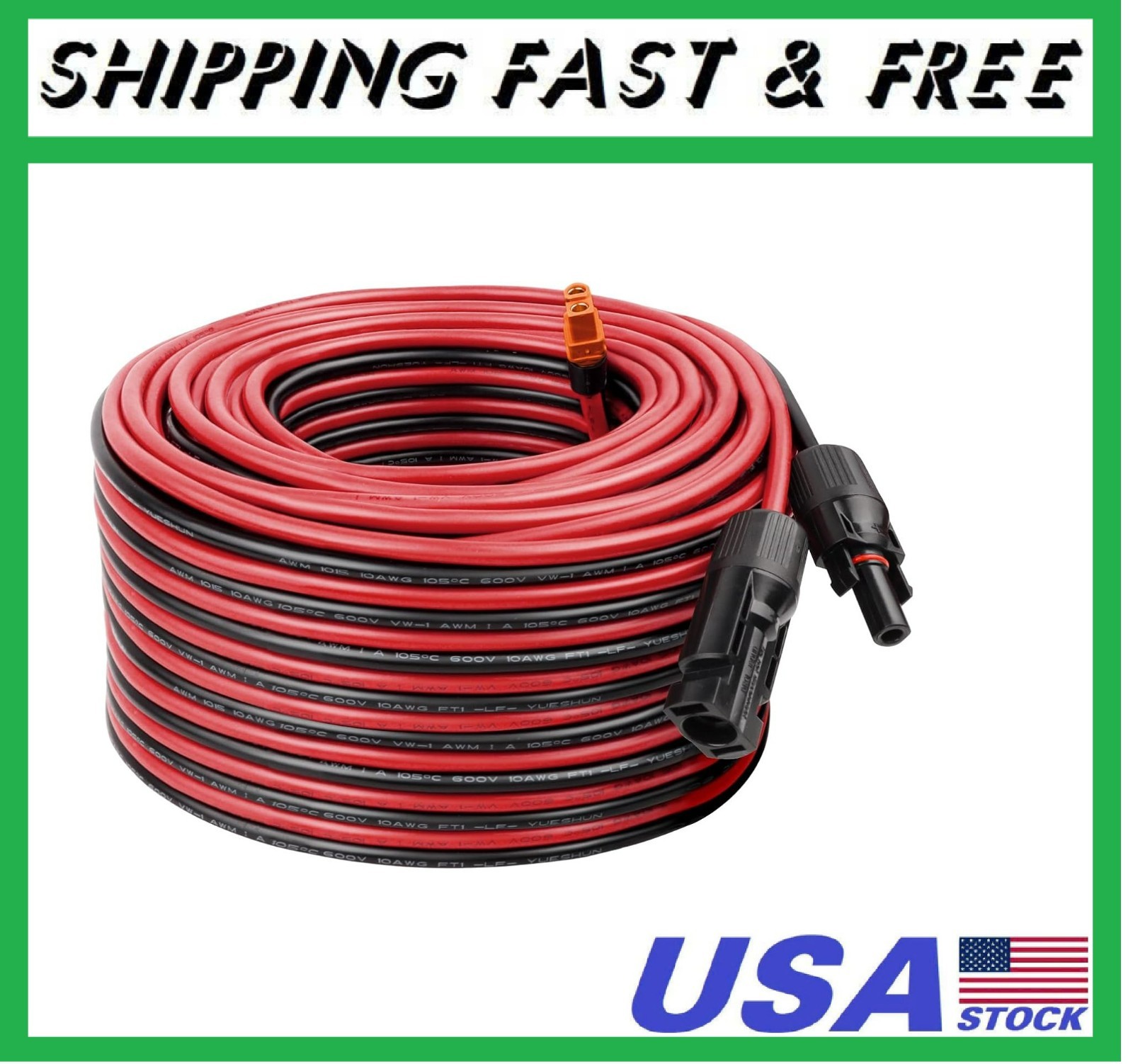 Solar to XT60i Cable – 75FT Solar Panel Adapter Connector XT60i-F Extension