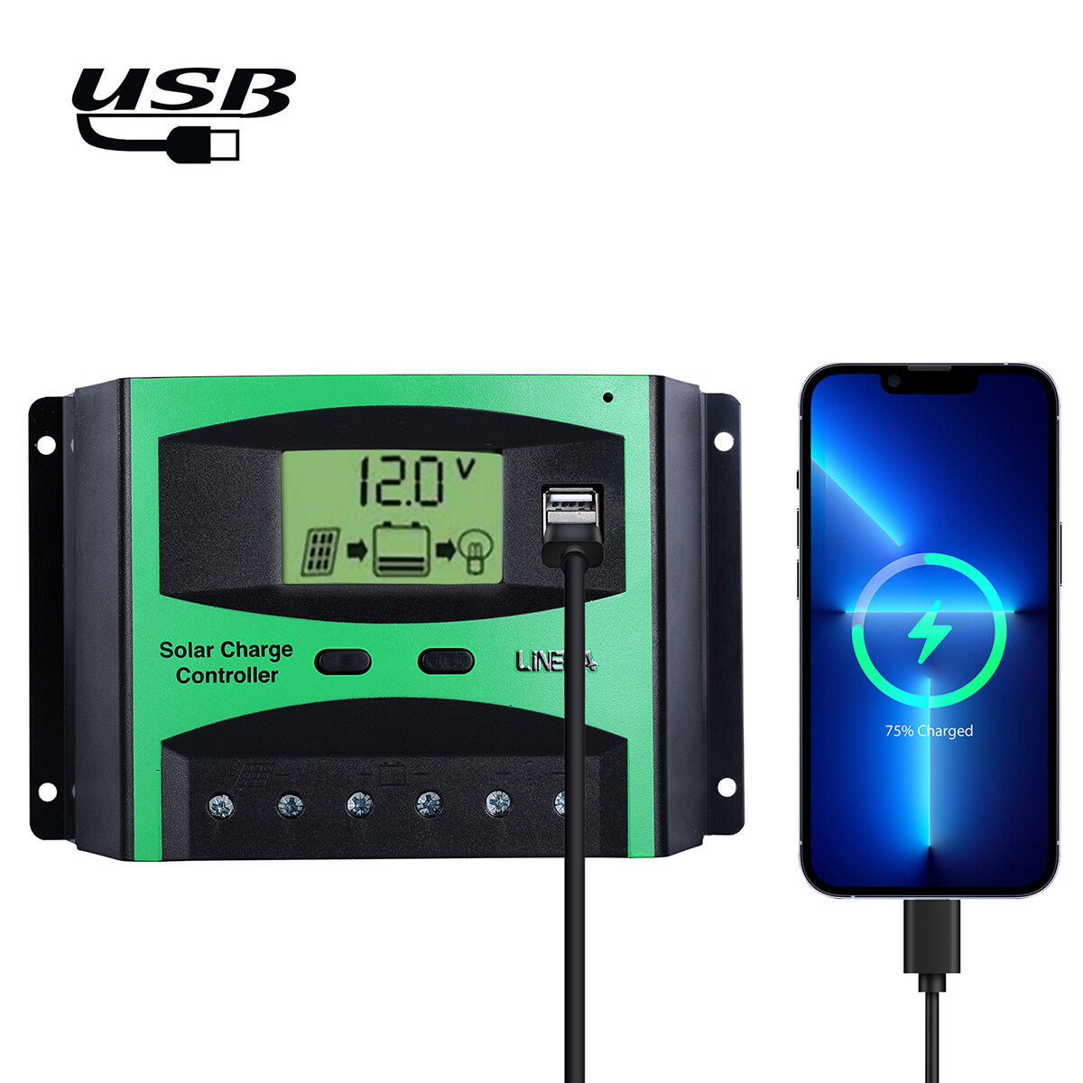 30-60A MPPT Solar Panel Regulator Charge Controller Auto Focus Tracking 12V/24V