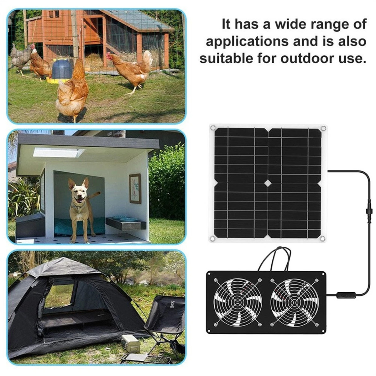 15W Solar Powered Fan for Shed,Chicken Coop,Greenhouse Waterproof Exhaust Fan us