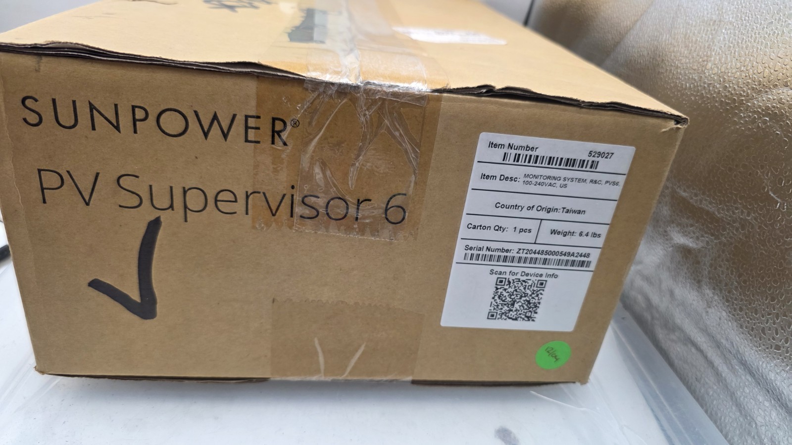Sunpower Solar PV Supervisor 6 PVS6 Monitoring System Used See Photo As Is