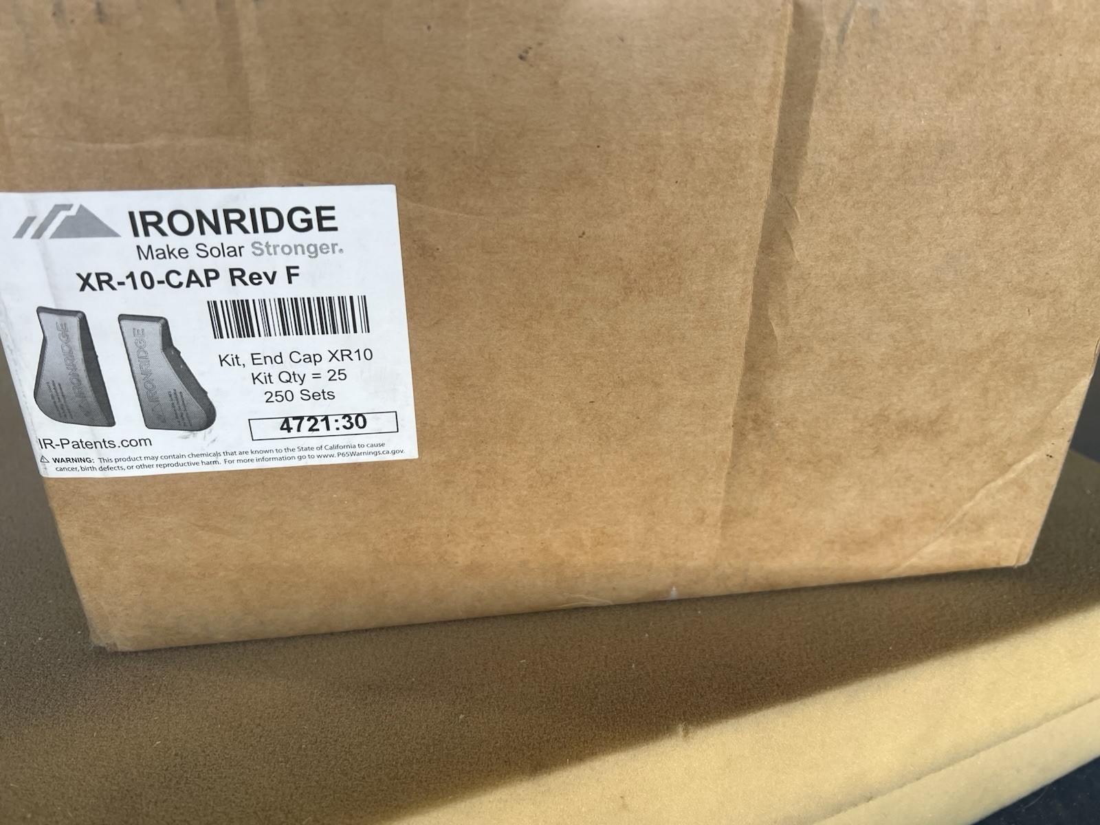 Ironridge Solar End Cap Kits / XR-10-Cap End Caps Rev F (25 KITS / 250 SETS)