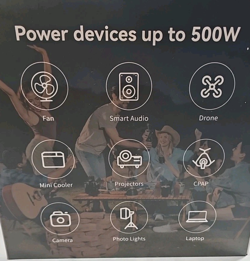 Allwei 500W Battery Backup Power Station Portable Camping Emergency Generator