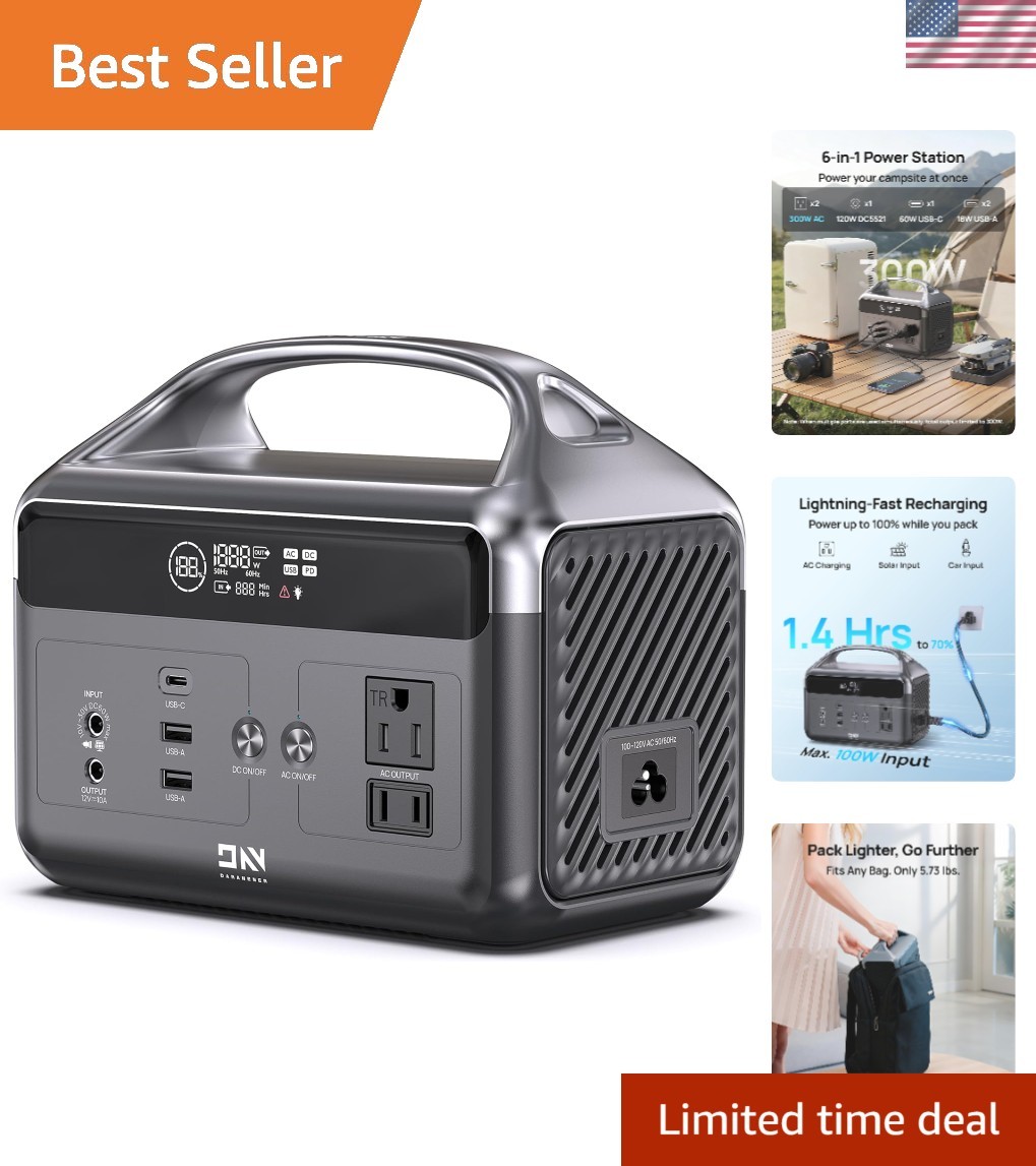Ultimate 192Wh Portable Power Station with 300W Output – Perfect for Camping