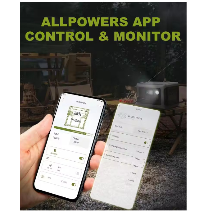 ALLPOWERS Portable Power Station R600, 299Wh LiFeP04 Battery with 2x 600W AC