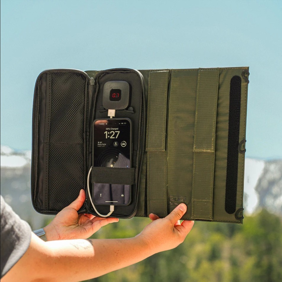 2 Panel Solar Charger-Foldable solar charger for camping and outdoor use.