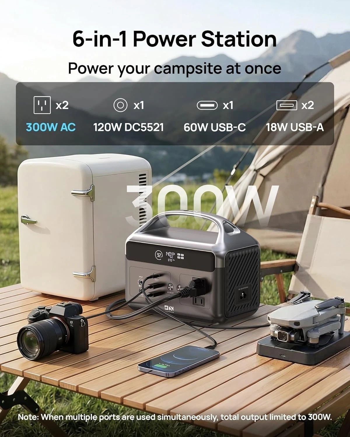Portable Power Station, 192Wh LiFePO4 Battery Backup Solar Generator with w/2…