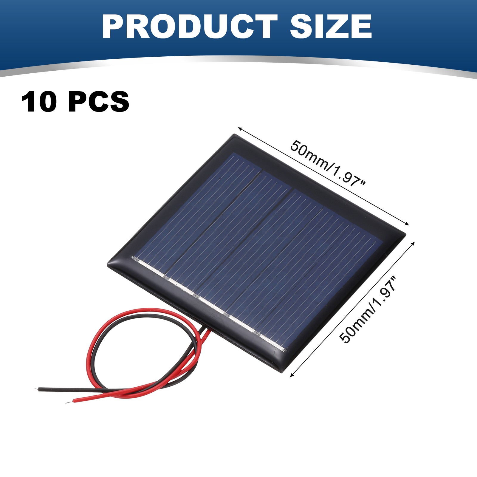 10Pcs 2.5V 0.25W 100mA Mini Solar Panels with Cable