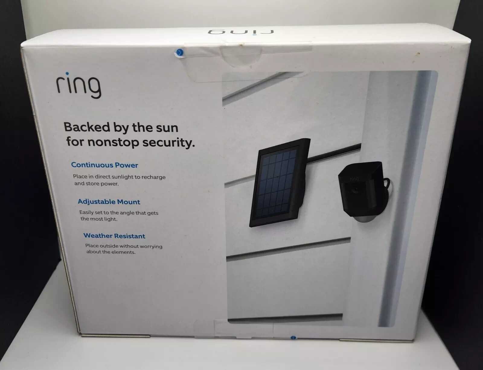 Ring Solar Panel Compatible with Spotlight Cam Battery & Stick Up Cam Battery-BK