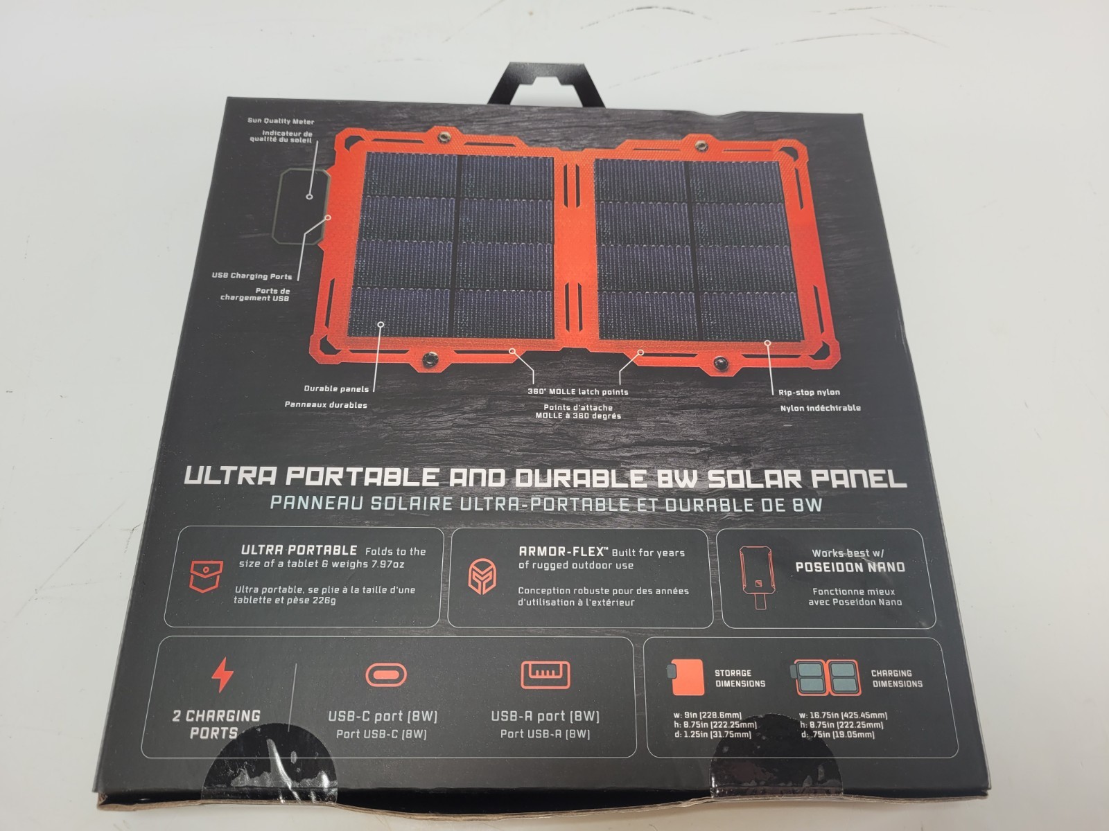 Dark Energy Spectre 8W Portable Solar Panel USB-C USB-A Charger SSPF08HVGY