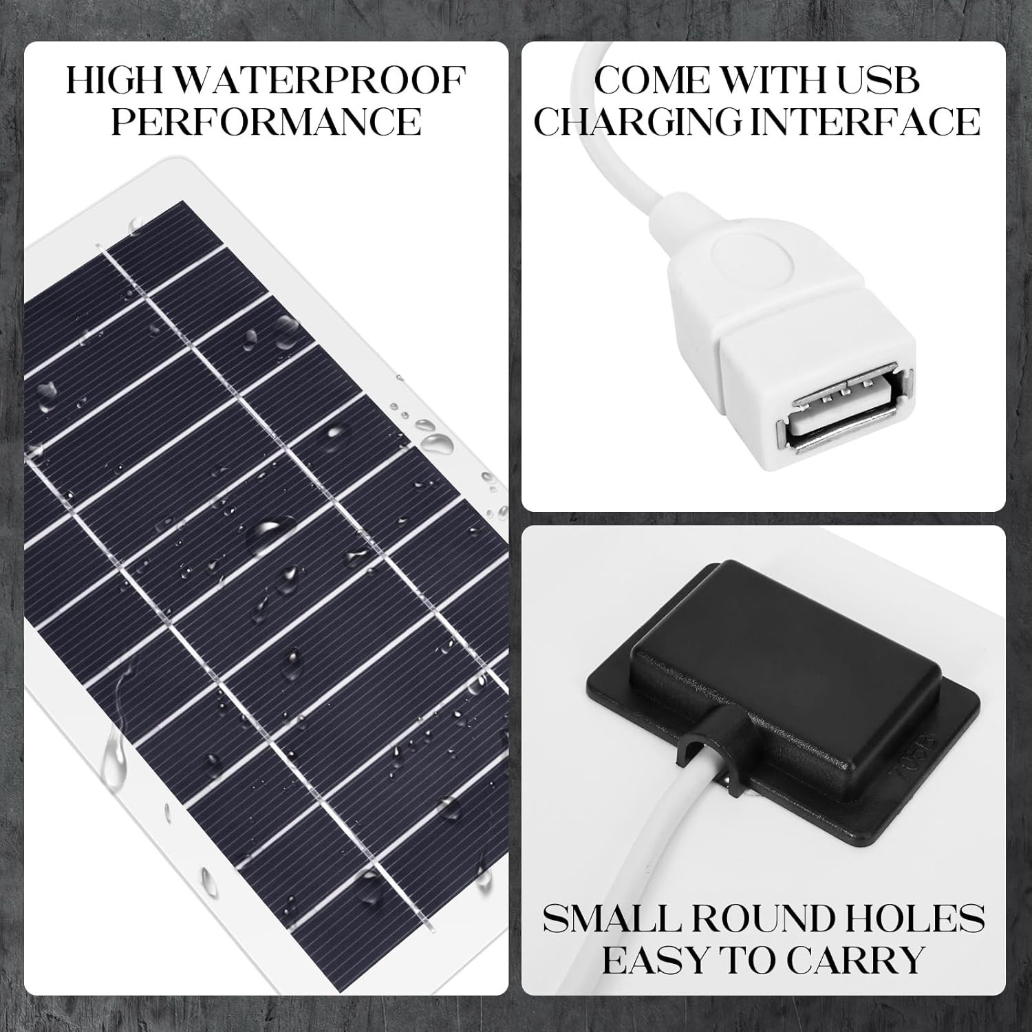 USB Solar Panel Charger,2Pcs Portable Solar Panel Kit for Camera, Cell Charging