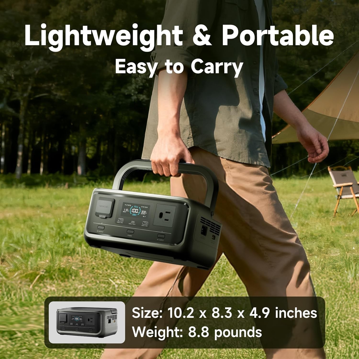 Portable Power Station LiFePO4 Battery 300W Solar Generator UPS for Camping RV