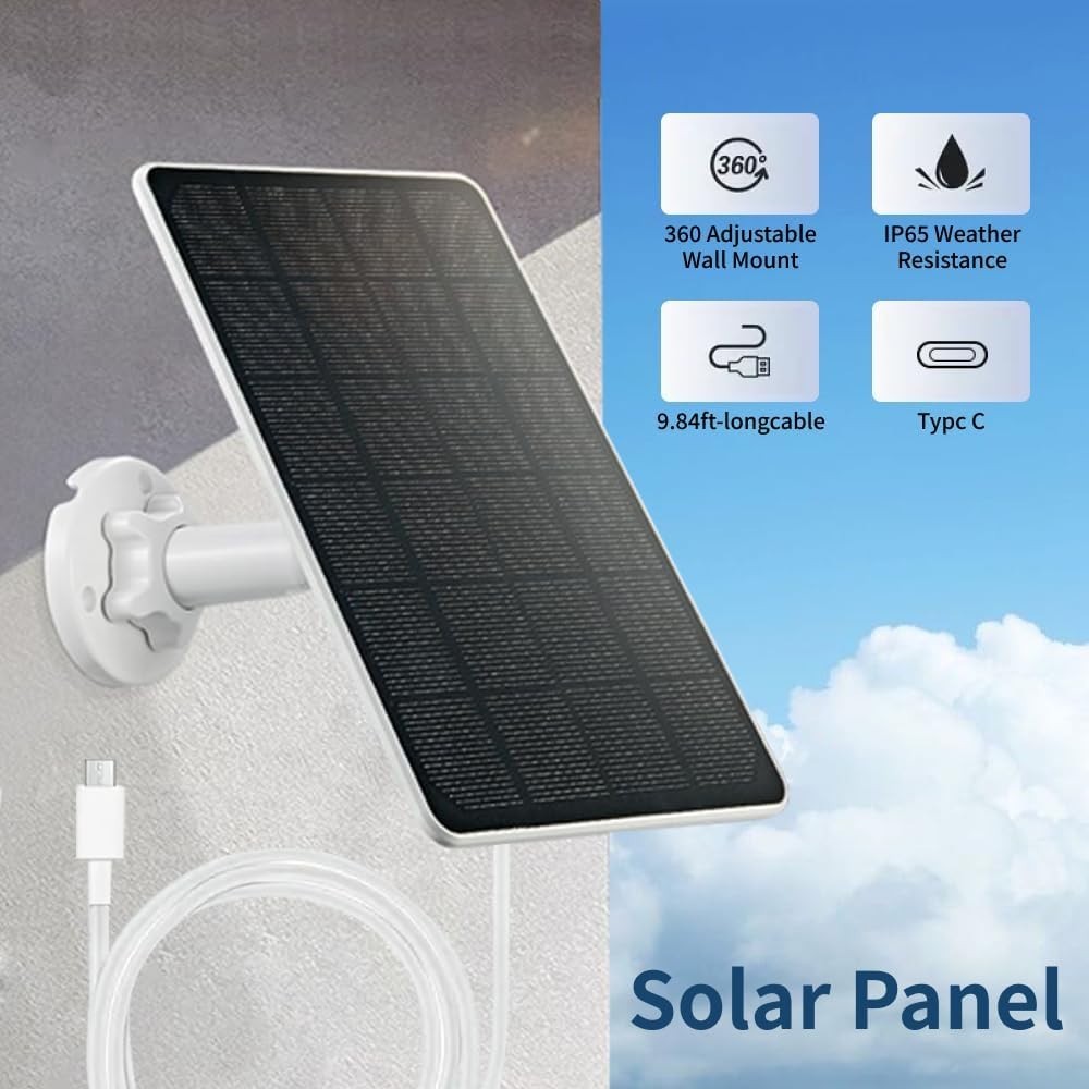 Solar Panel for Bird Feeder Camera, 3W Continuously Power Supply for Your Bir…