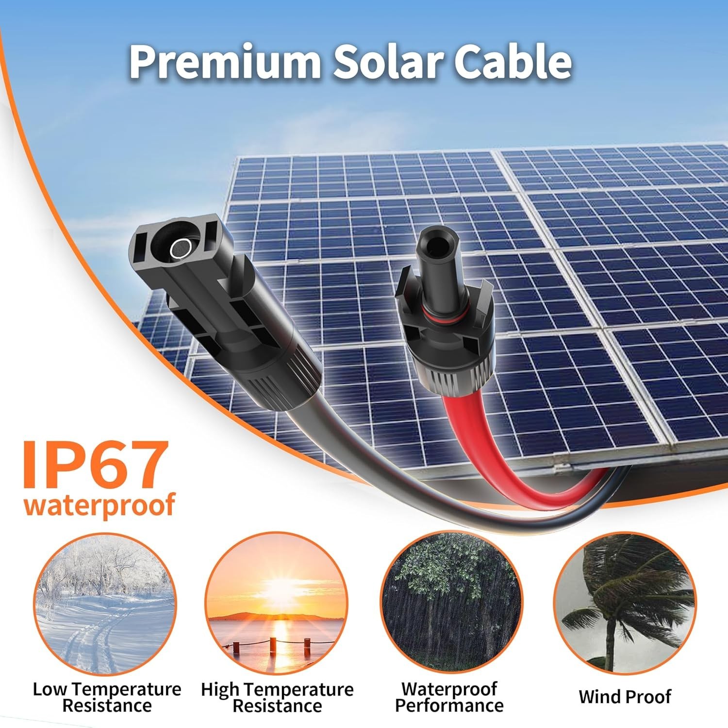 Tinned Copper 12AWG Solar Cable – 20FT Red & Black Pair for Enhanced Efficiency