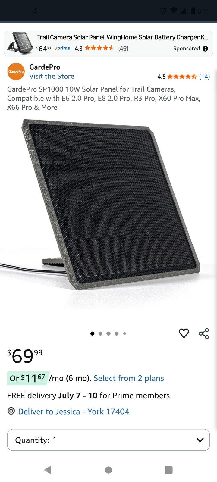 Solar Panel SP1000