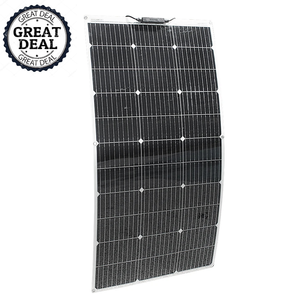 Flexible Solar Panel 100W Camping RV Boat Car Charging Foldable Energy Converter