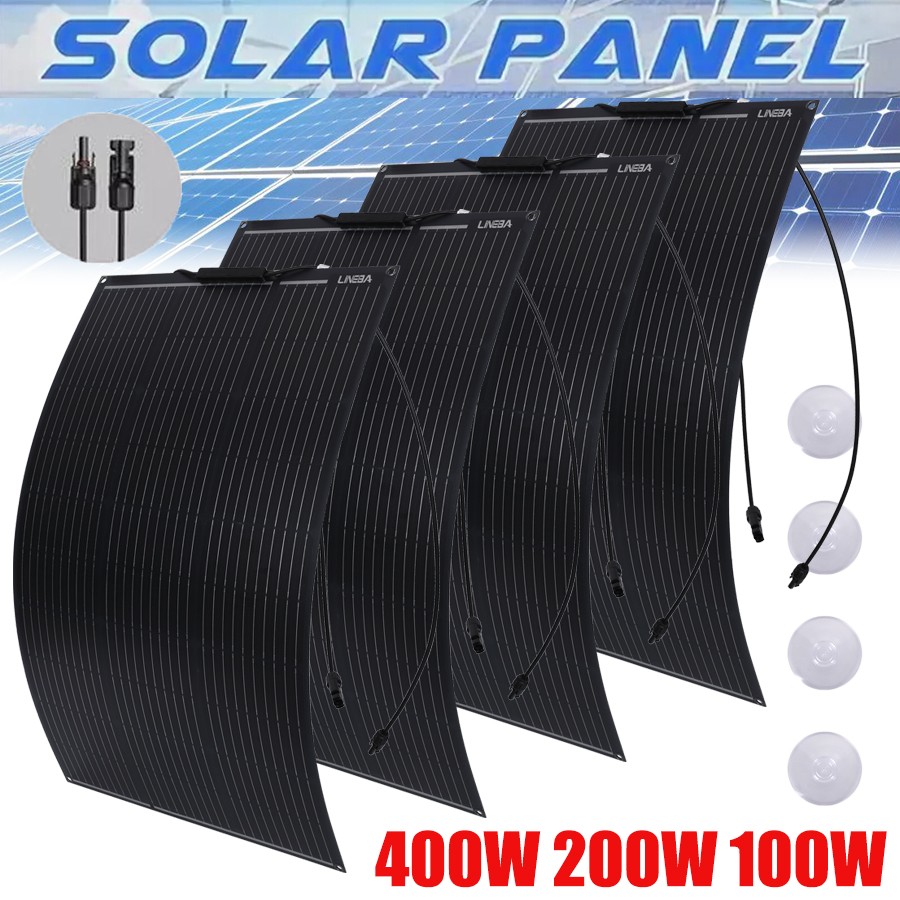 100W 200W 400W Watt Mono Solar Panel 12V Off-Grid Battery Charger RV Home Camper