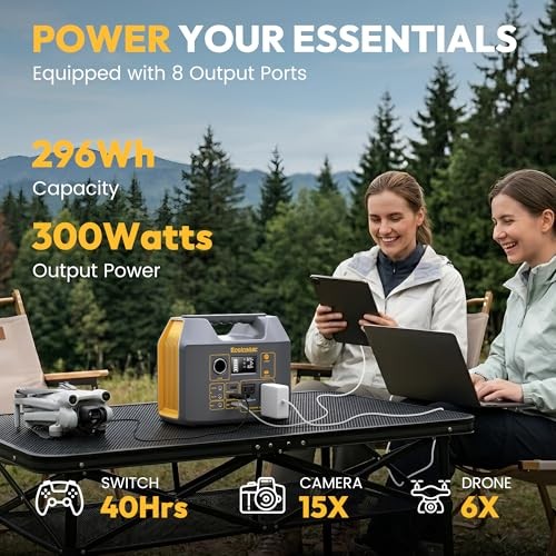 EnginStar 300W Portable Power Station 296Wh Solar