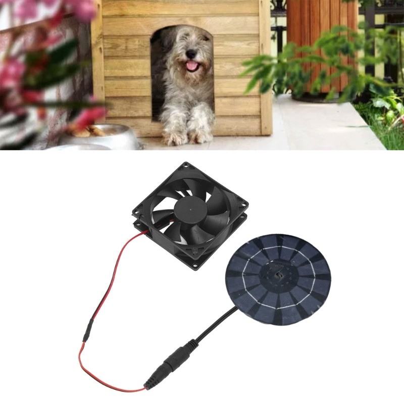 Round Solar Panel Powered Fan Waterproof Air Extractor Solar Power Controller