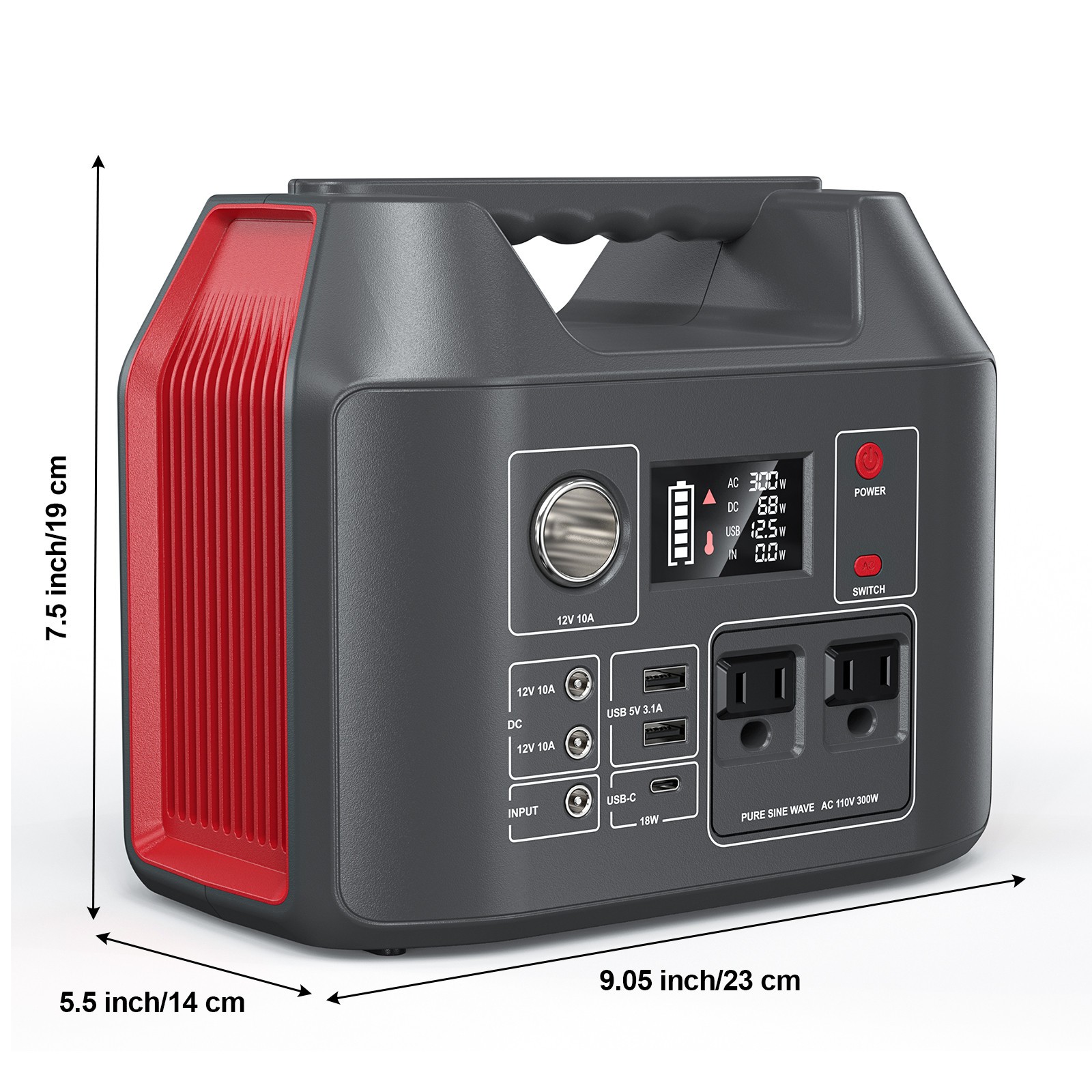 300W Portable Power Station 296Wh Camping Charger Battery Pack Solar Generator
