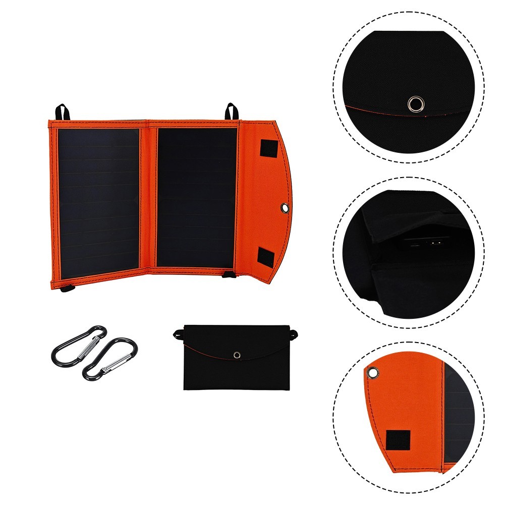Efficient Outdoor Use 14W Solar Charger with Foldable Design and USB Outputs