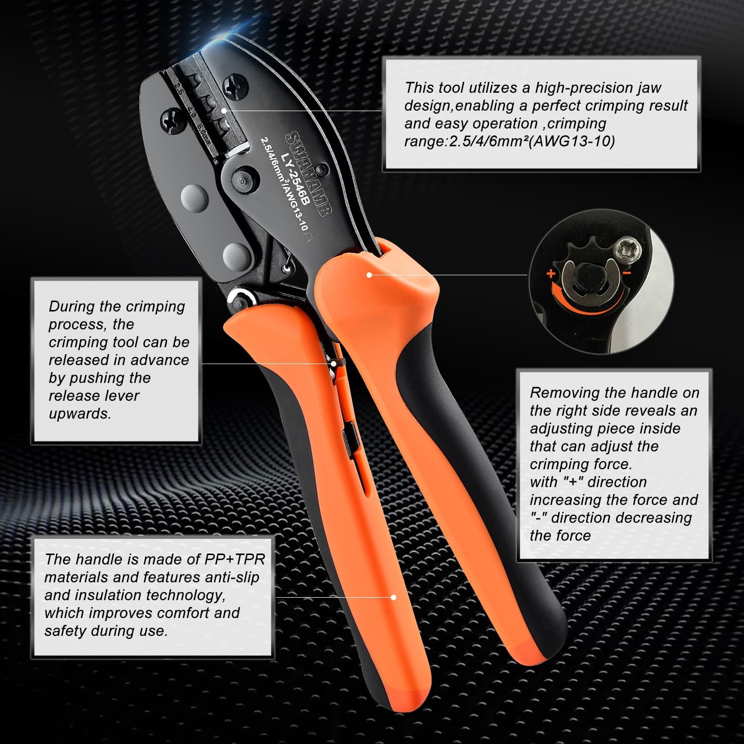SWANAMB Solar Panel Connector Crimping Tool Kit with 1 Orange and Black