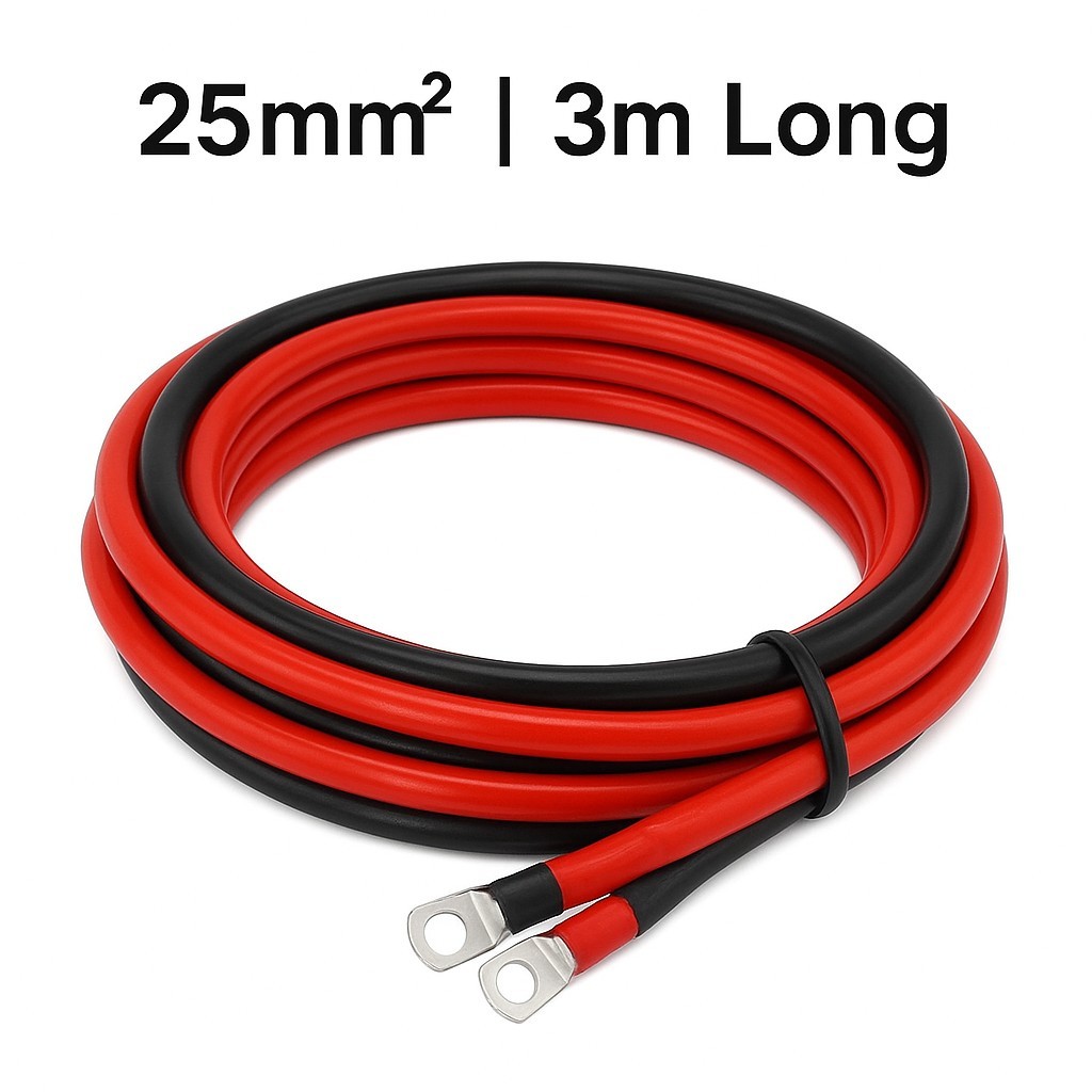 25mm dc cable red and black