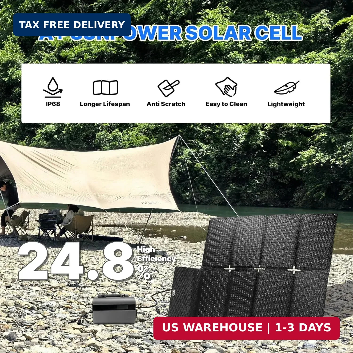Foldable Solar Panel 100W for Portable Power Station Laptop, Portable Solar Char