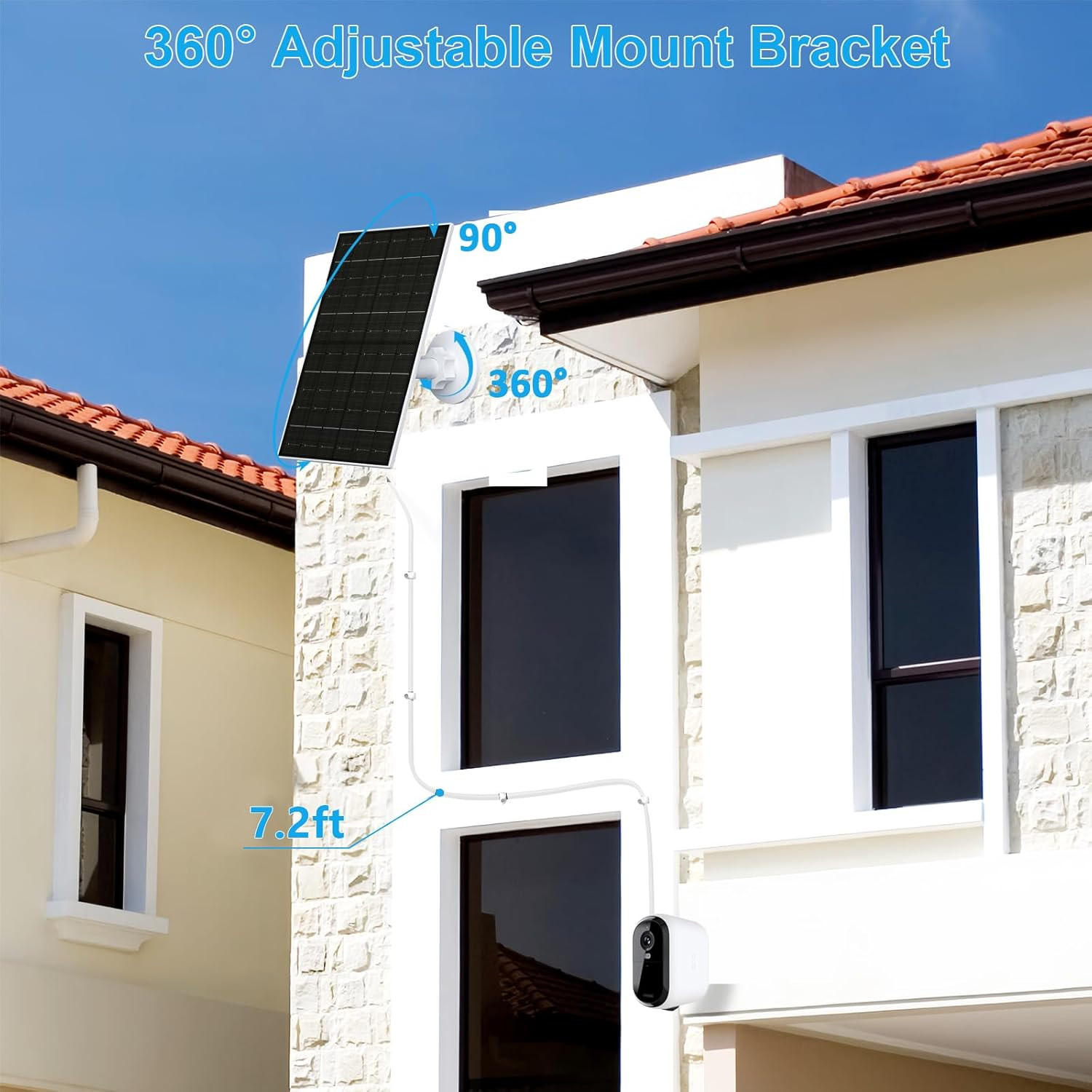 7W Solar Panel Arlo Essential 2K 2Nd Gen XL Spotlight Cameras USB-C Charger IP66