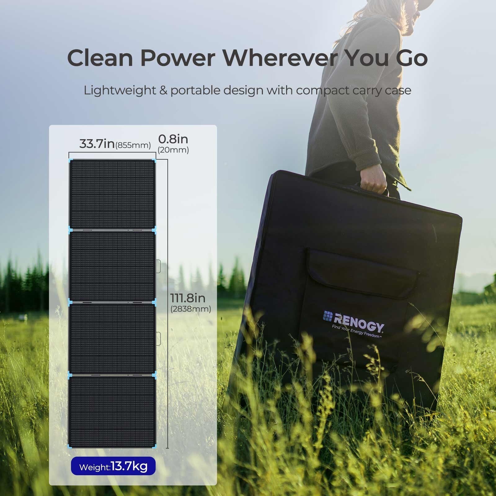 Renogy 400W Lightweight Portable Solar Suitcase Foldable Solar Panel Outdoor