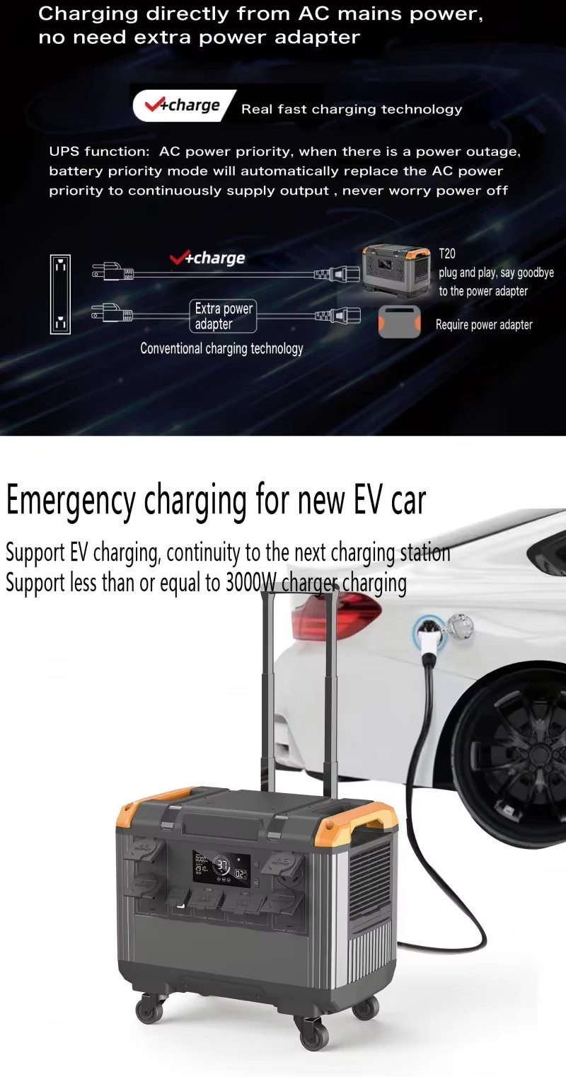 Portable Power Station 3000W 2400W 1200W Lifepo4 Battery Solar Generator UPS Bat