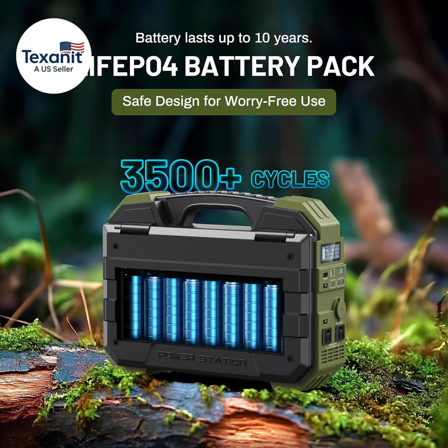 1600W Portable Power Station 1024Wh LiFePO4 Solar Generator Backup Battery