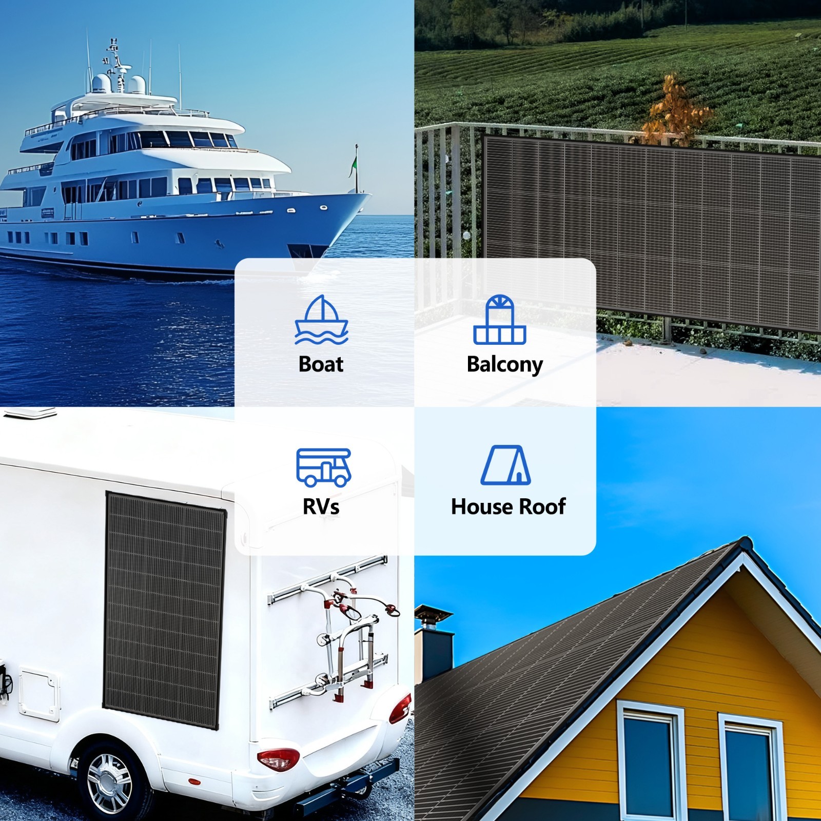 200W 18V Bifacial Solar Panel Waterproof IP67 Monocrystalline Solar Cells Power