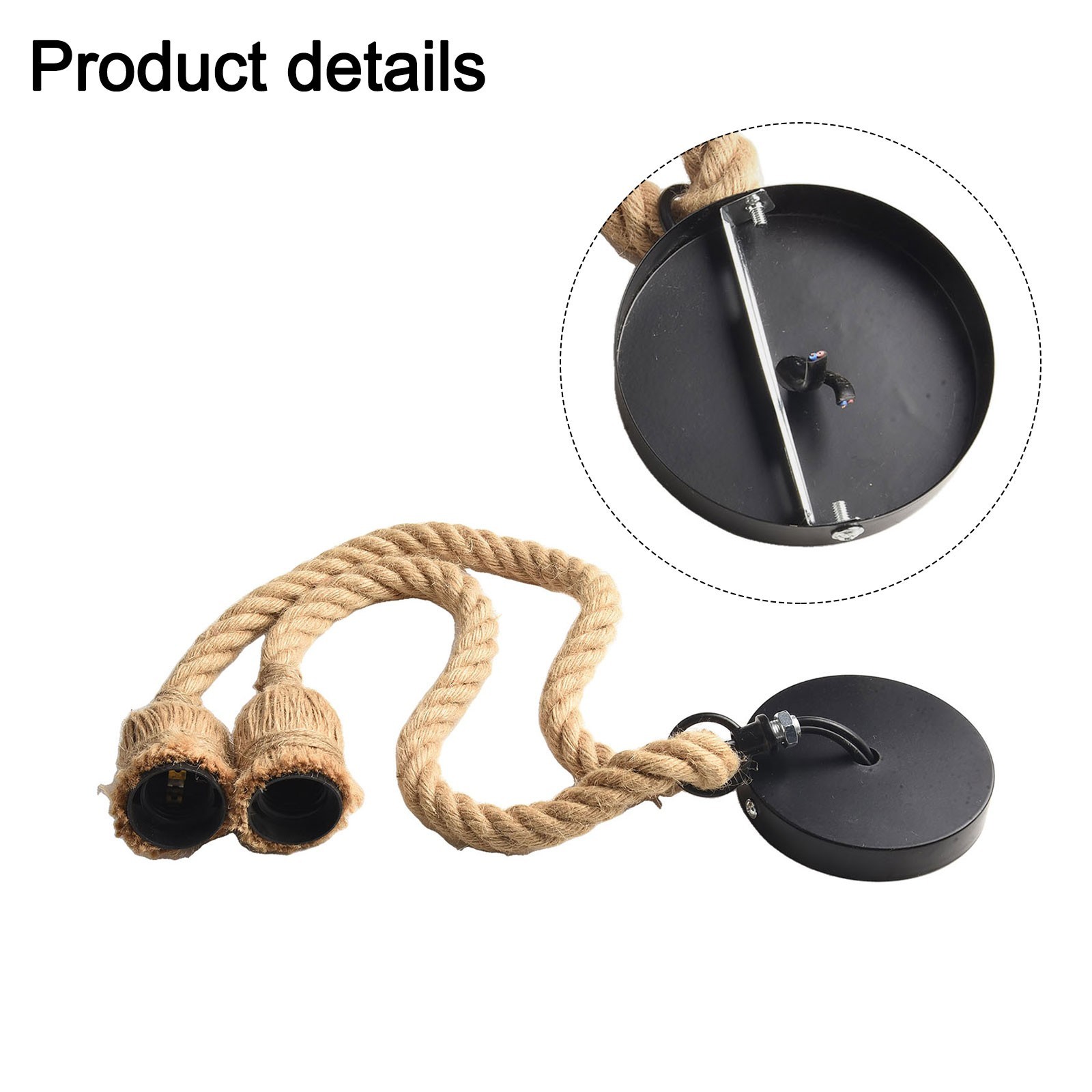 Earth Yellow Industrial Chandelier Retro Hemp Rope Ceiling Lamp 1m Length