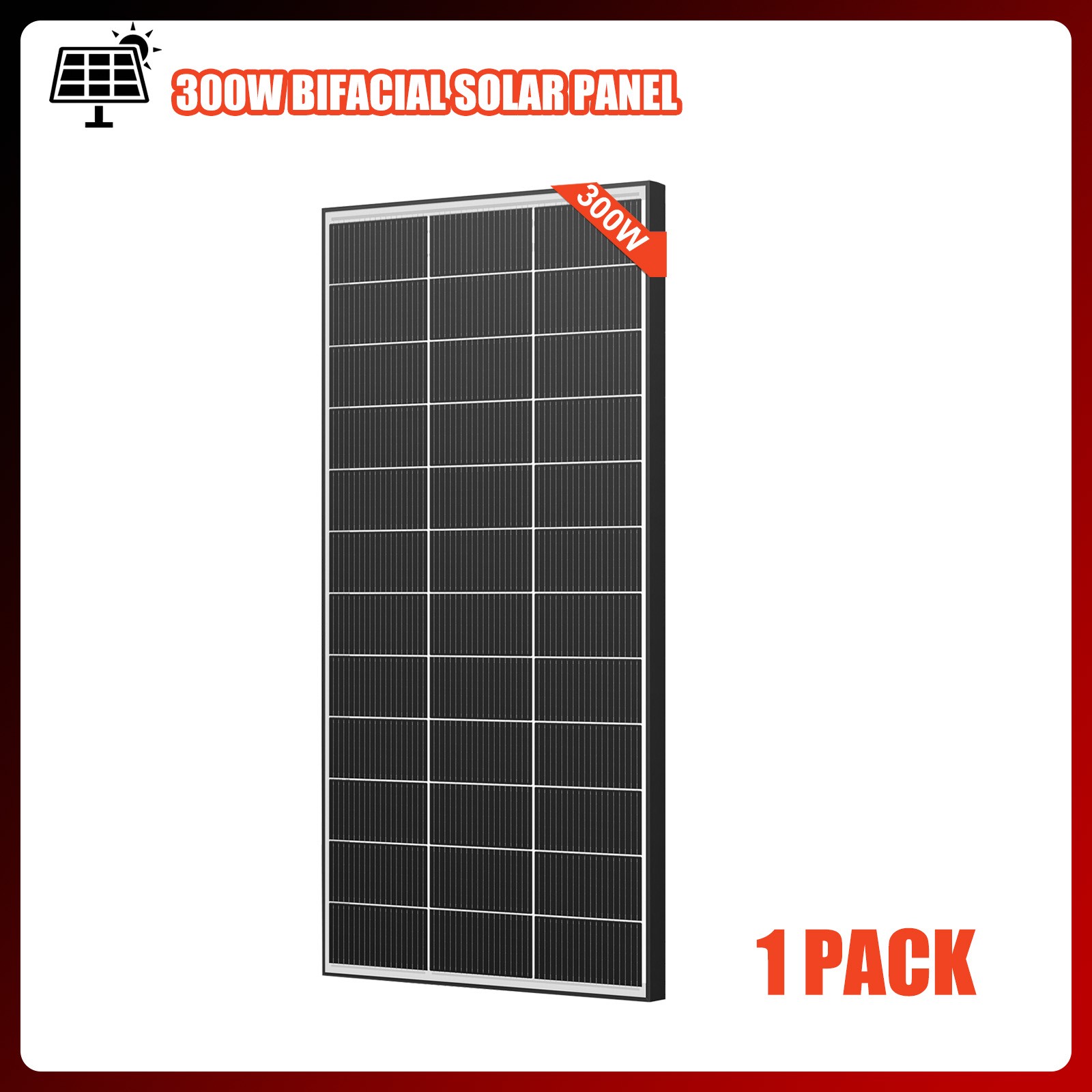 300W 600W 900W 1200W Bifacial N-Type Solar Panel Mono 12V Charger Camp Off-Grid