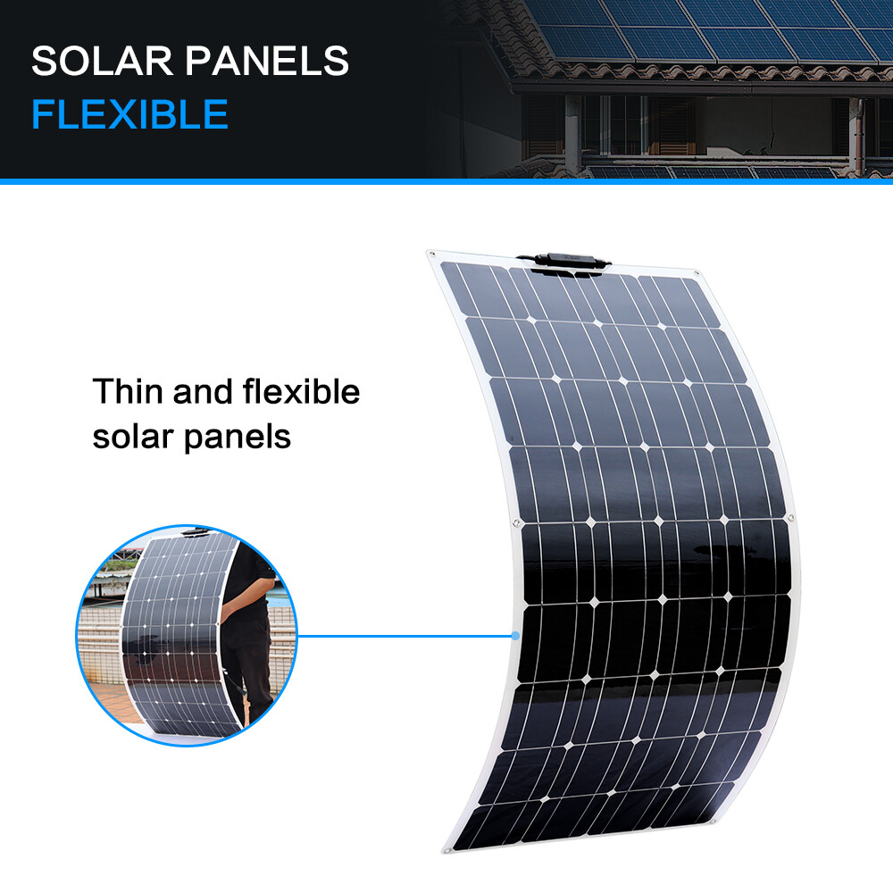 WUZECK 100W 18V Flexible Solar Panel Off Grid Module 10A Controller for RV Home