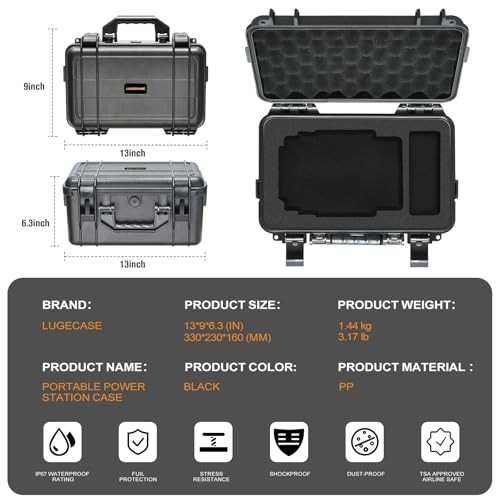Portable Hard Case for Solar Generator – Waterproof Travel Storage Box for Power