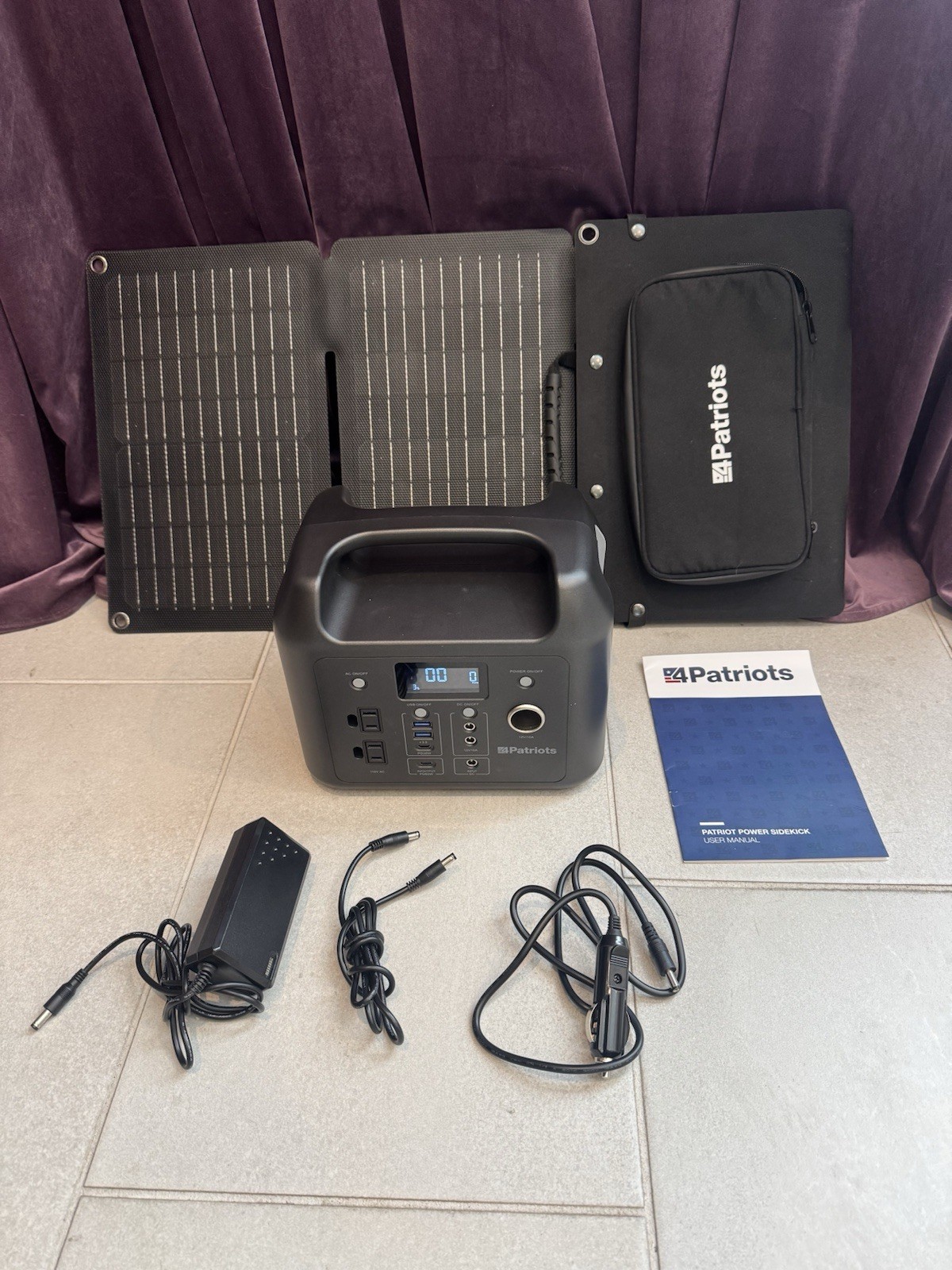 Patriot Power Sidekick Solar Generator 300W w/ 40W Panels Bundle 4x Pg87E