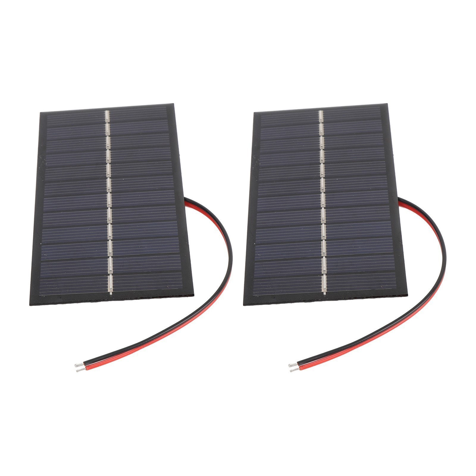 2pcs Solar Panel with Cable 1W 6V Polycrystalline Silicon Solar Charging Panel