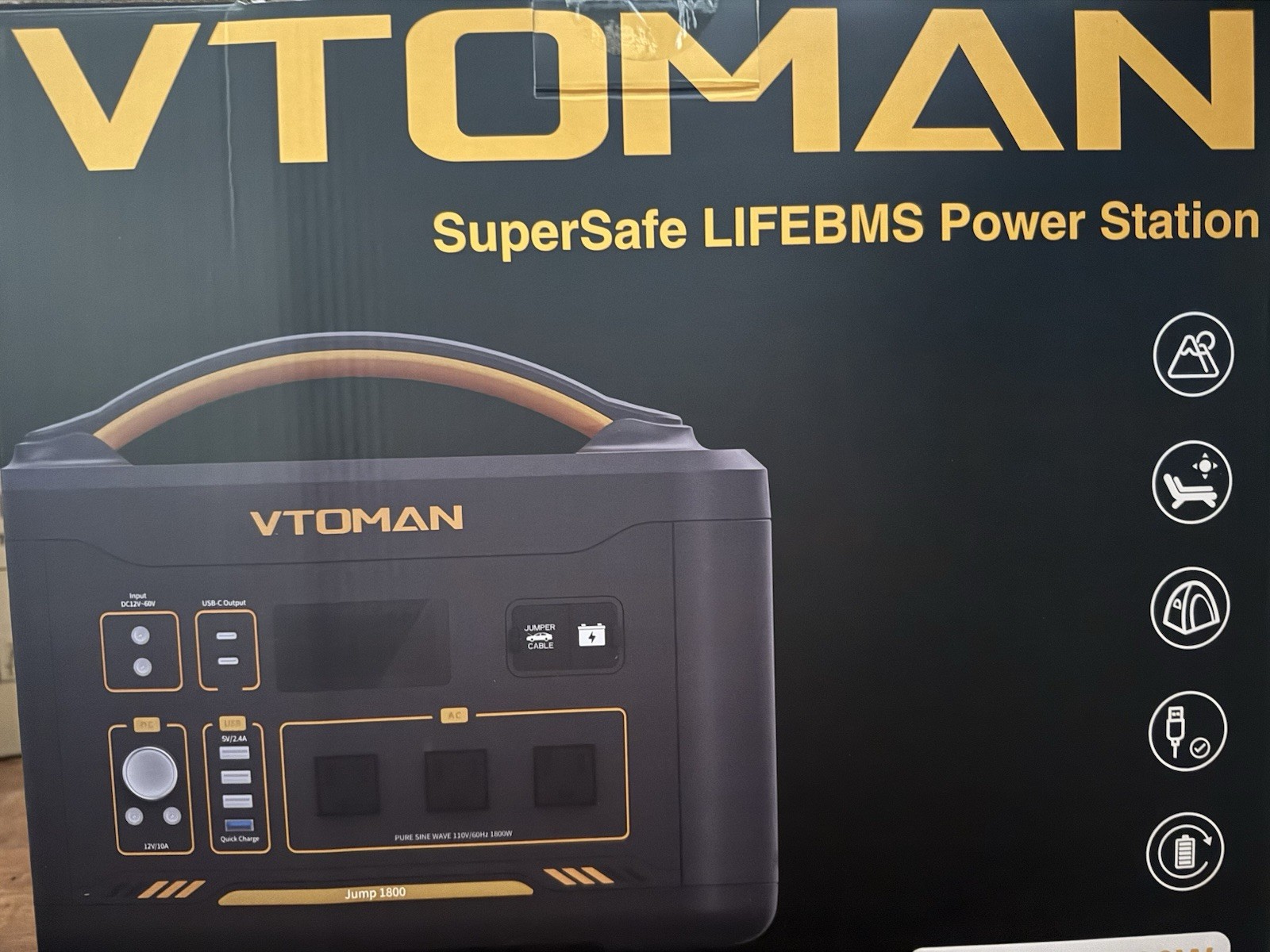 VTOMAN Jump 1800 Portable Power Station 1800W 1548Wh LFP Generator New $600