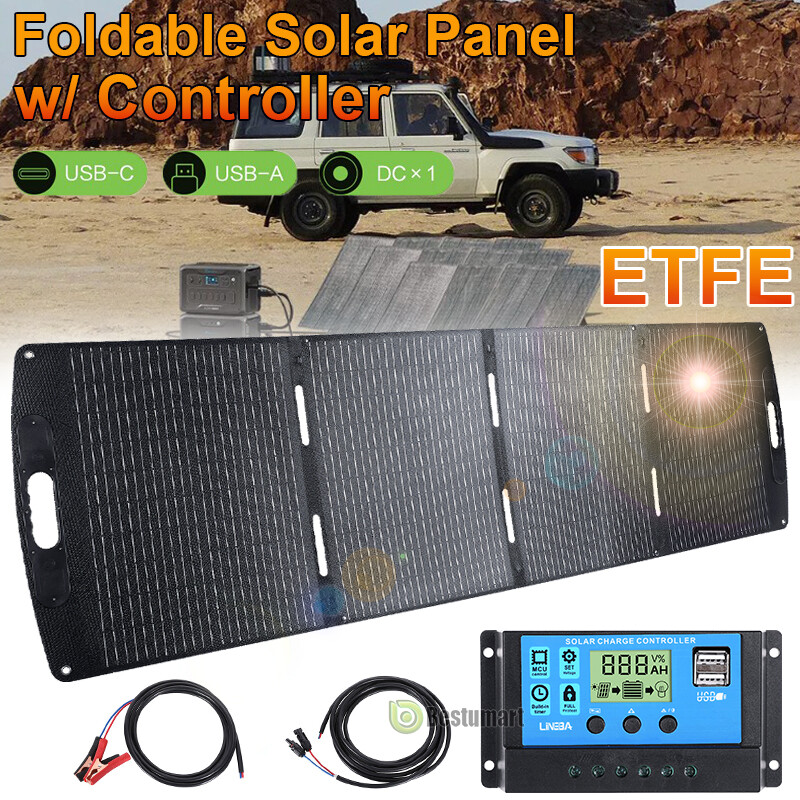 200W 100W Portable Folding Solar Panel Charger Power Station for Home RV Camping
