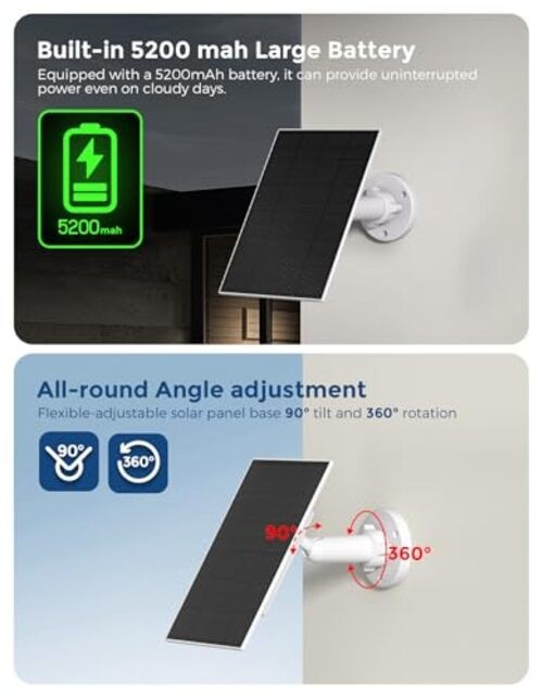 Solar Panel for Ring Camera – Compatible with Spotlight Cam 1 Pack