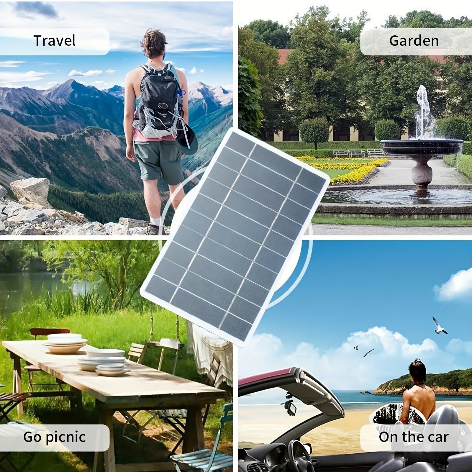 Dustproof Travel-Friendly 5V 2W Portable Solar USB Charger for Outdoor Emergency