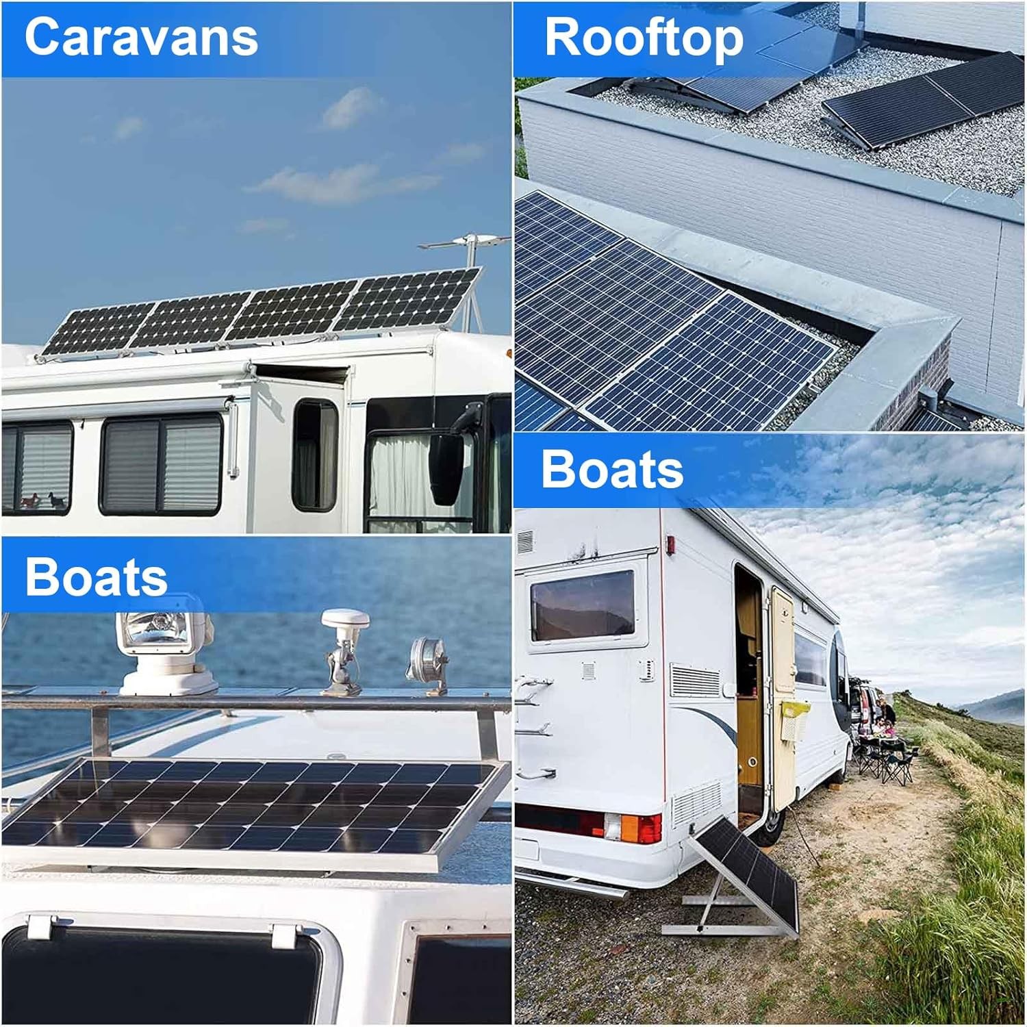 Solar Panel Mount Brackets, 2 Sets 45 Inch Adjustable with Foldable Tilt Legs, S